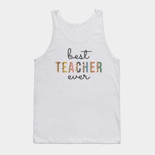 Best Teacher Ever, Cute Cheetah Teaching Educator Gift Tank Top